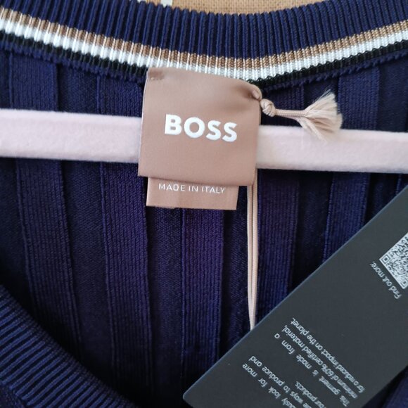 Women's Midnight Navy Blue Sweater by BOSS - Picture 7 of 8